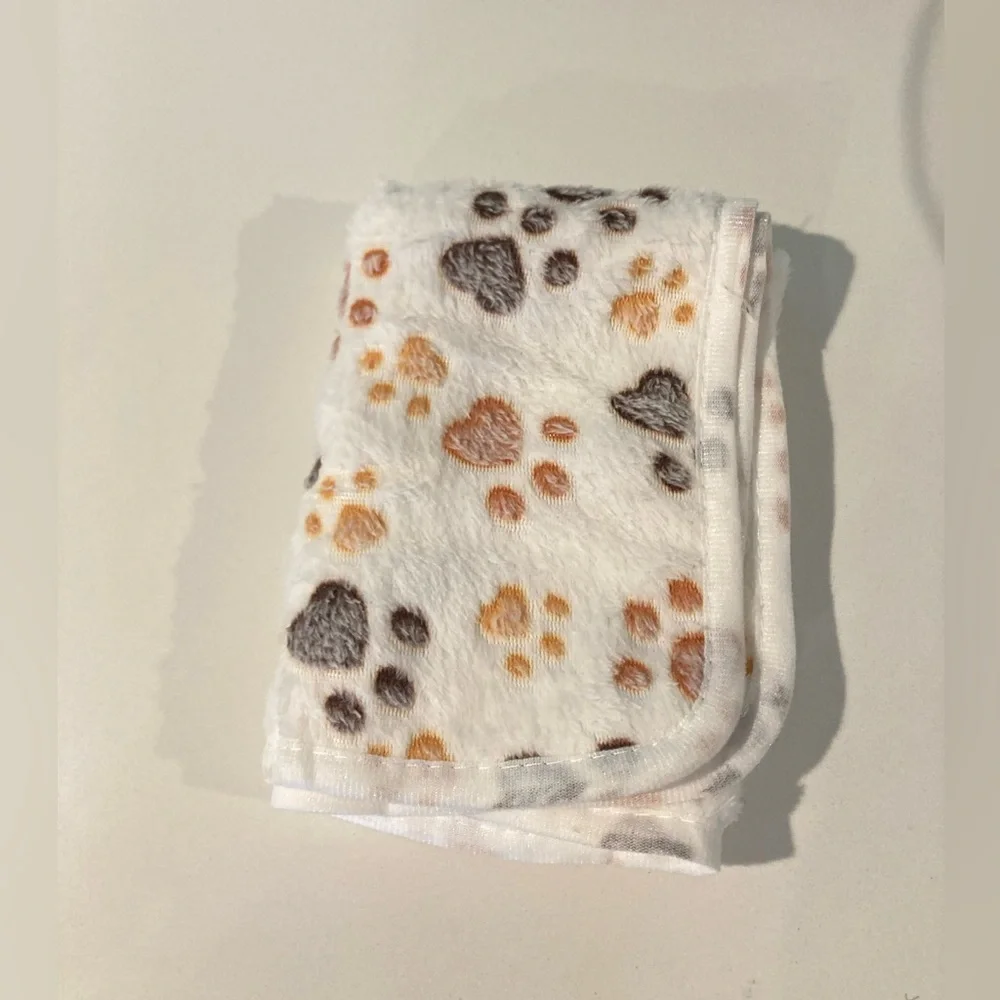 Cozy Small Dog Paw Print Blanket
